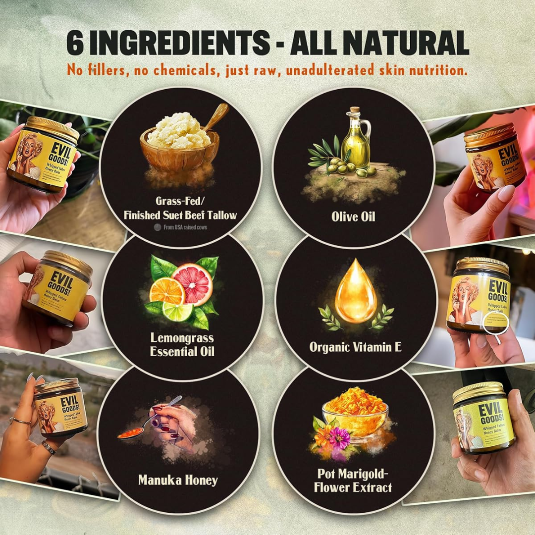 EVIL GOODS - BALSAMO DE MIEL Y SEBO DE RES ANTI- ENVEJECIMIENTO